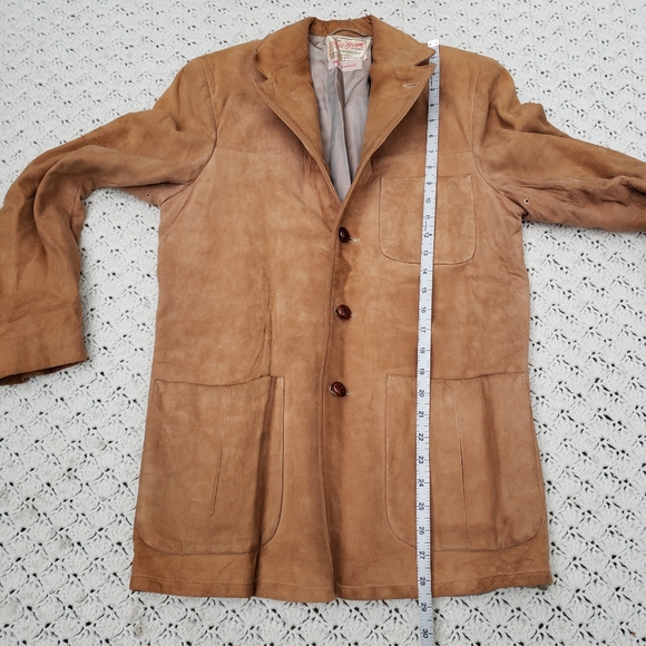 Vintage Field & Stream Leather Suede Windbreaker AquaSuede Button Front Jacket - Picture 10 of 11